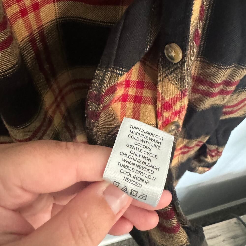 Maurices Plaid Button Down Shirt Shacket Size Large Rayon & Polyester Blend - Picture 7 of 8